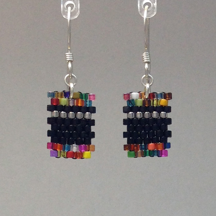 Short Confetti Black Earring
